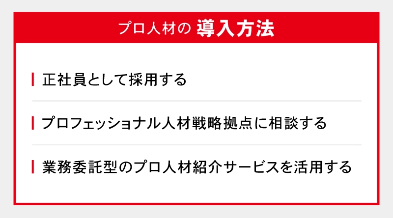 プロ人材の導入方法