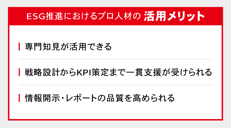 ESG推進におけるプロ人材の活用メリット