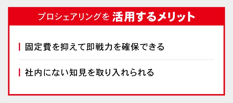 プロシェアリングを活用するメリット