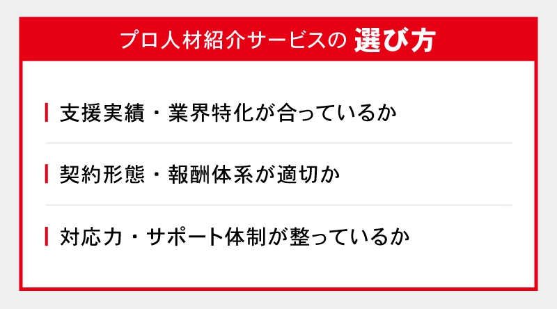 プロ人材紹介サービスの選び方