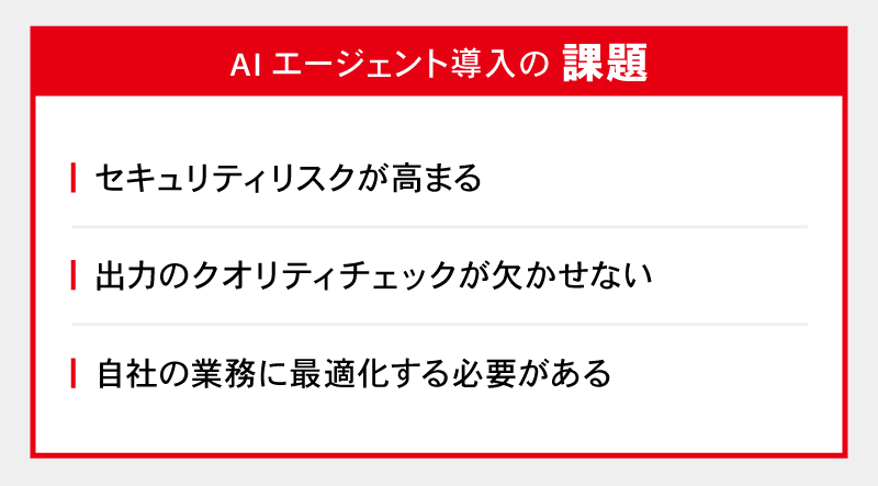 AIエージェント導入の課題