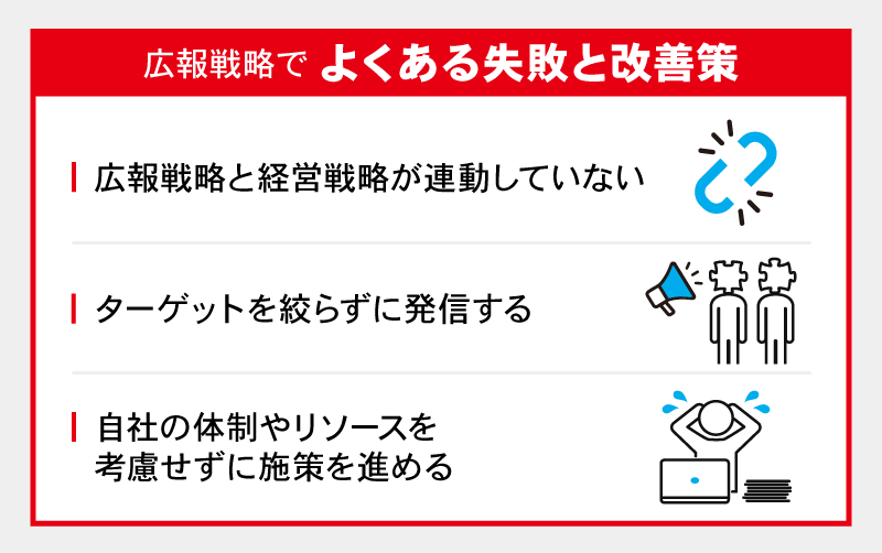 広報戦略でよくある失敗と改善策