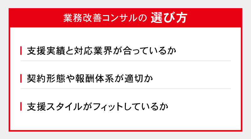 業務改善コンサルの選び方